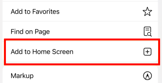 iOS Add to Home Screen